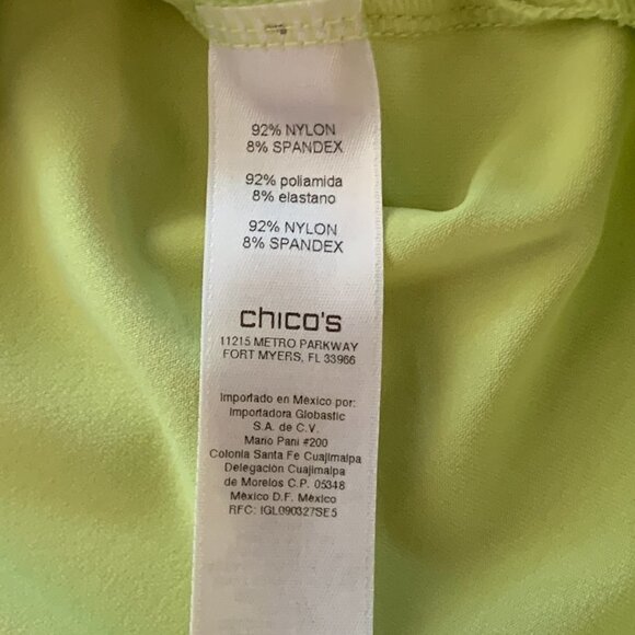 Chico's Tank Top Sz 2 (L/12) Chartreuse Light Yellow-Lime Green #99K - Picture 6 of 7